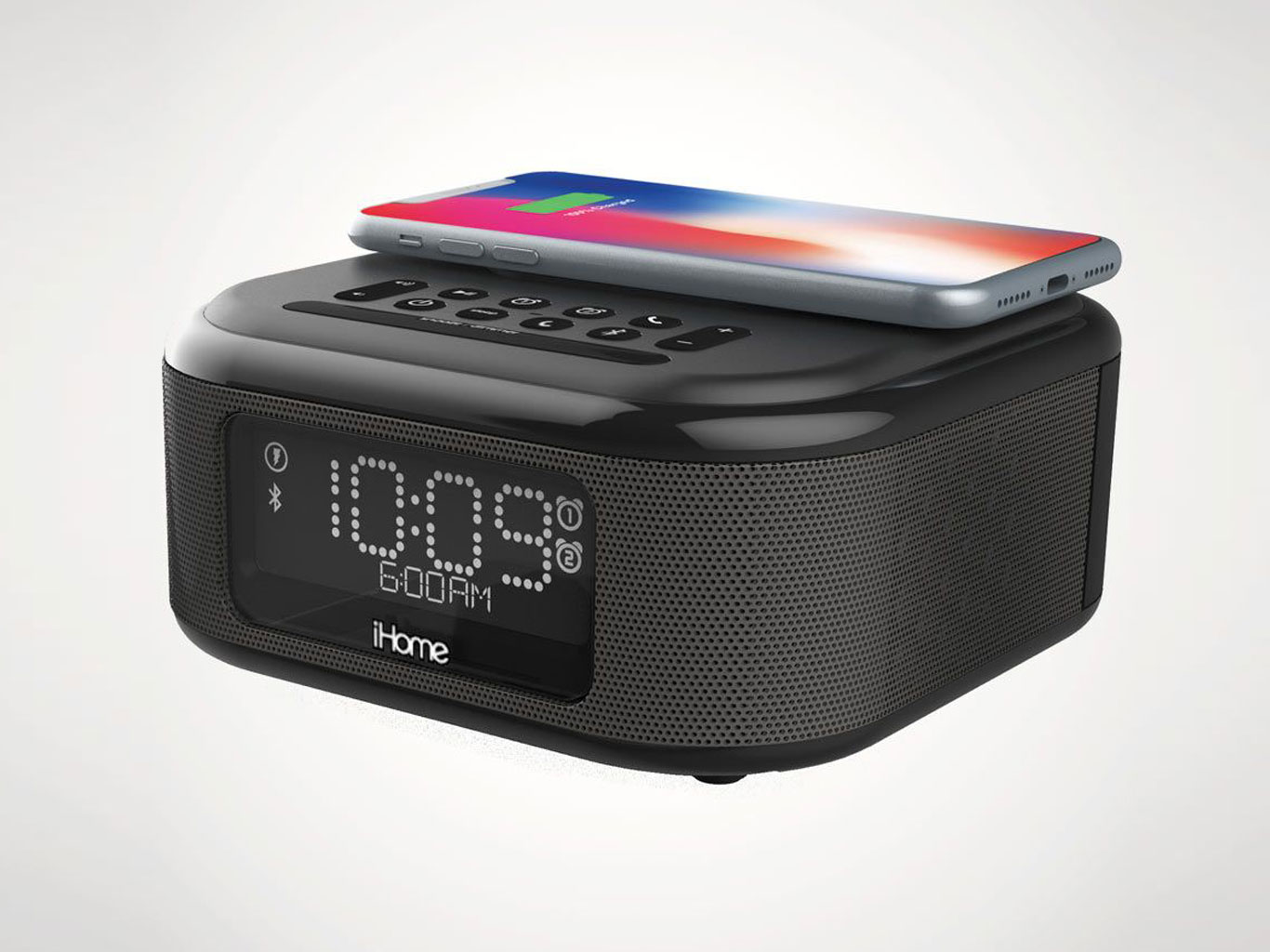 Wireless Charging Alarm Clock and Speaker I Love That Gadget